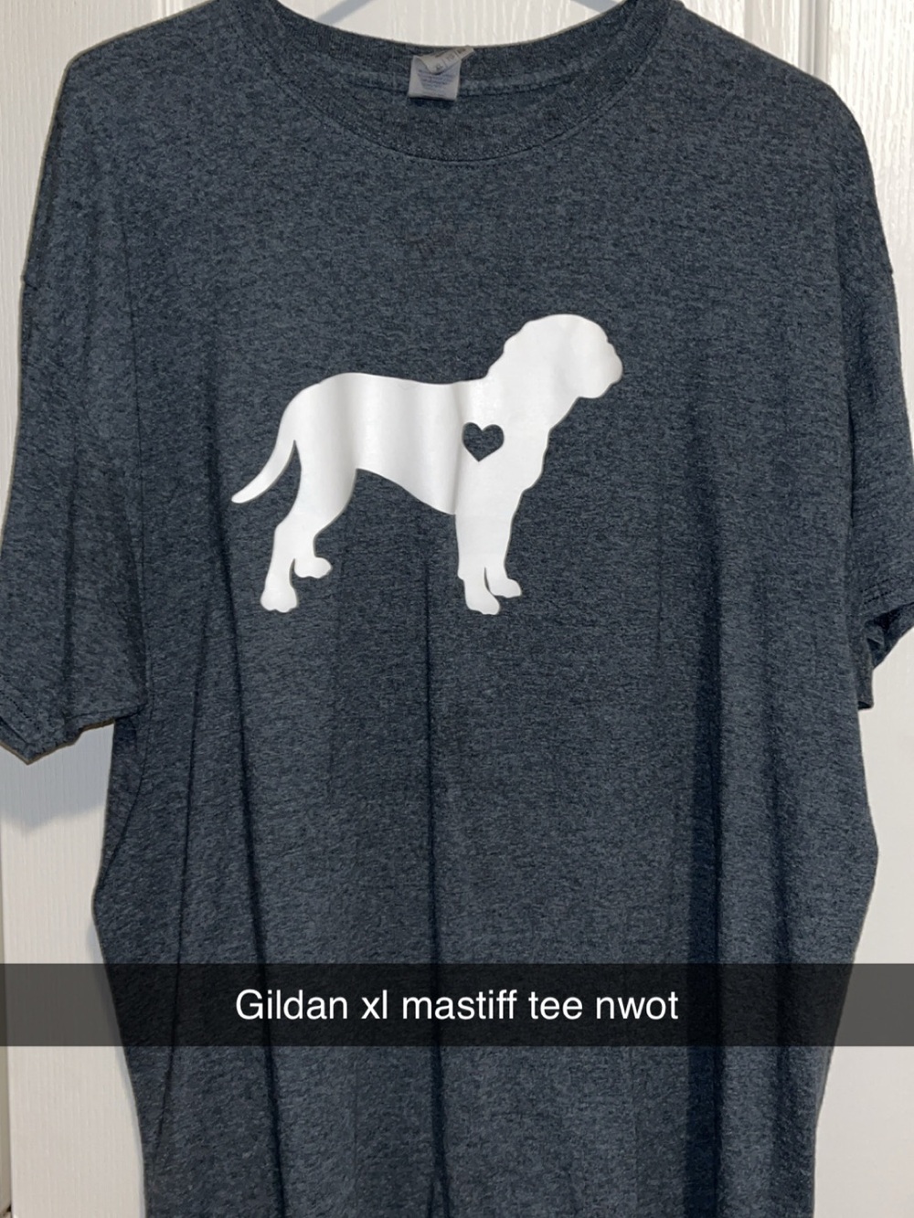Gildan Charcoal Gray T-Shirt with White Mastiff Silhouette